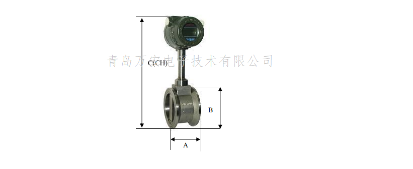 法蘭卡裝渦街流量計(jì)安裝尺寸(圖1)